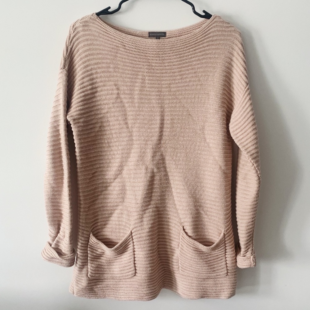 Vince Camuto blush knit scoop sweater Small